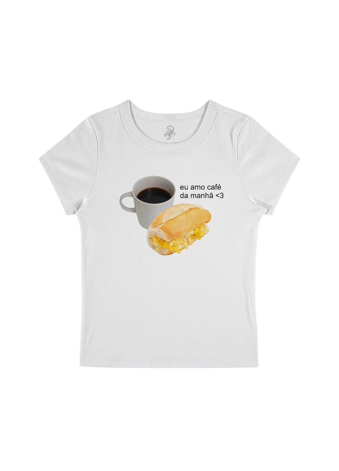 BABY TEE EU AMO CAFÉ DA MANHÃ